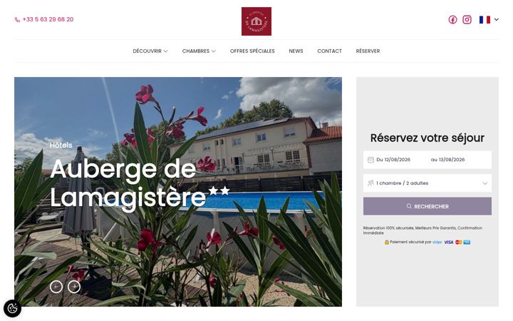 Screenshot of hotel-aubergedelamagistere.fr