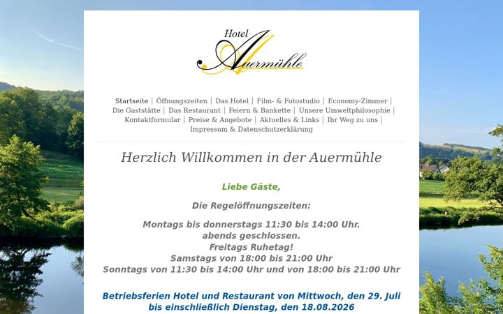 Screenshot of hotel-auermuehle.de