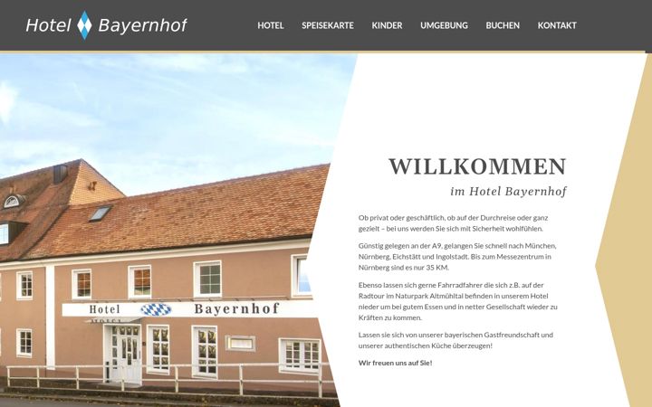 Screenshot of hotel-bayernhof.de
