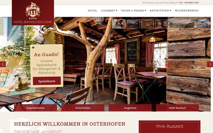 Screenshot of hotel-bayr-loewe.de