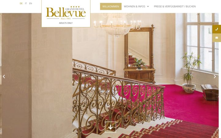 Screenshot of hotel-bellevue-meran.it