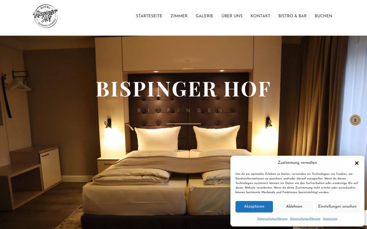Screenshot of hotel-bispinger-hof.de