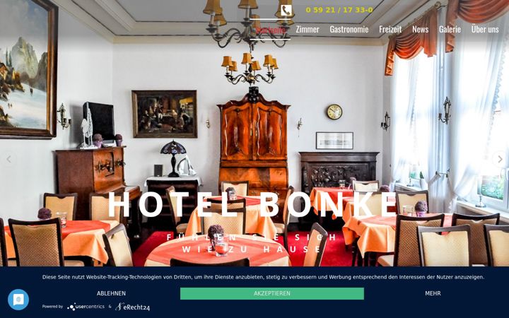 Screenshot of hotel-bonke.de