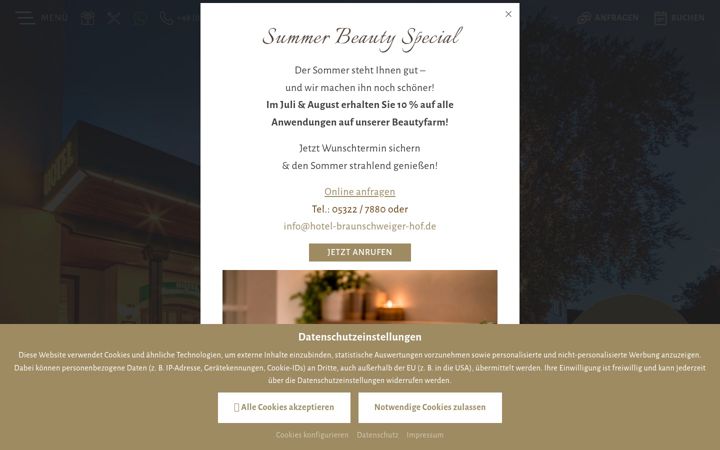 Screenshot of hotel-braunschweiger-hof.de