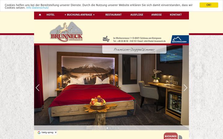 Screenshot of hotel-brunneck.de