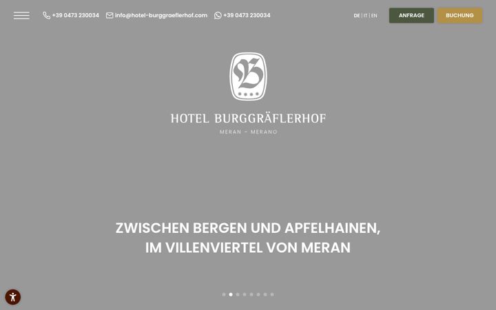 Screenshot of hotel-burggraeflerhof.com