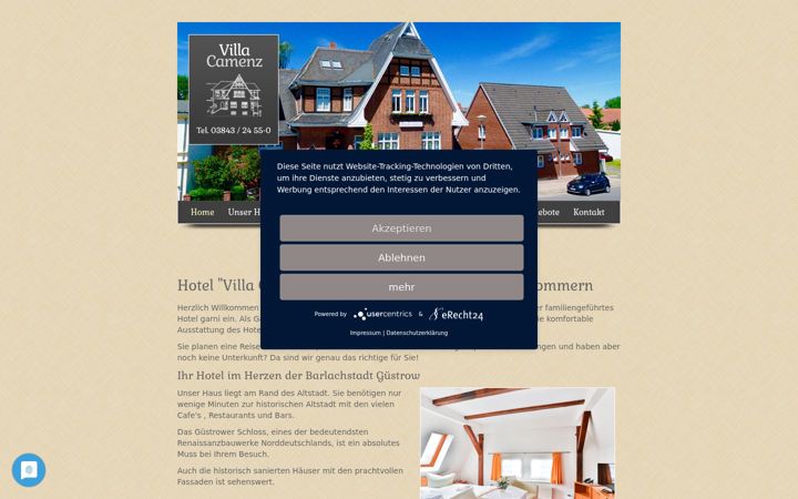 Screenshot of hotel-camenz-guestrow.de