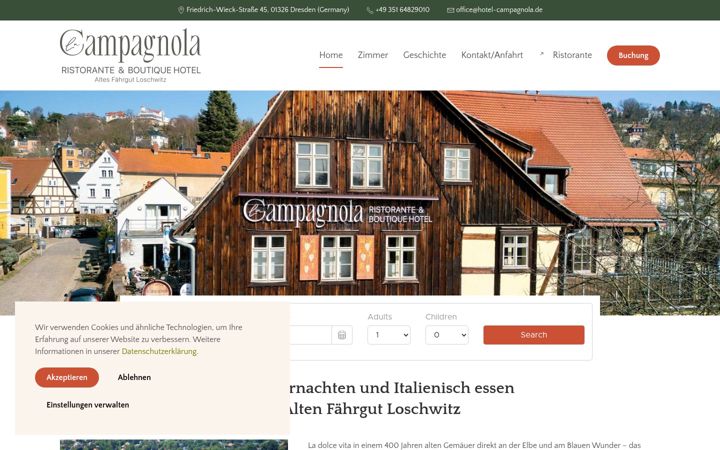 Screenshot of hotel-campagnola.de