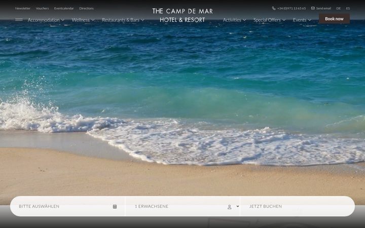 Screenshot of hotel-campdemar.com