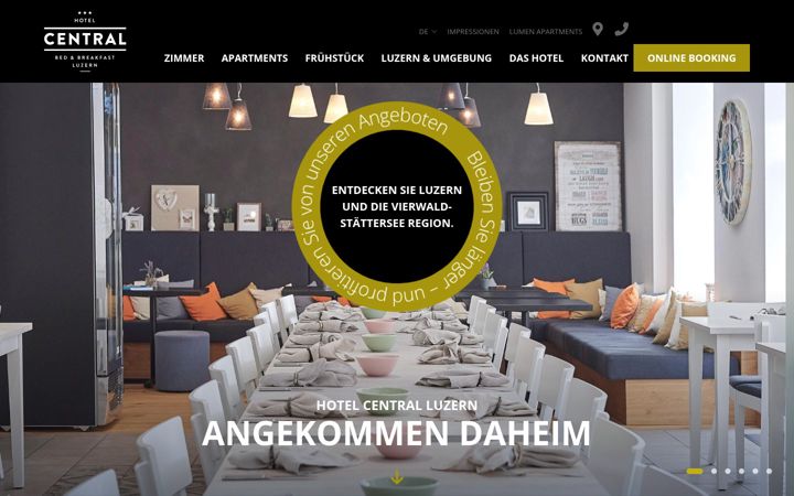Screenshot of hotel-central-luzern.com