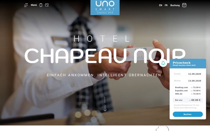Screenshot of hotel-chapeaunoir.de