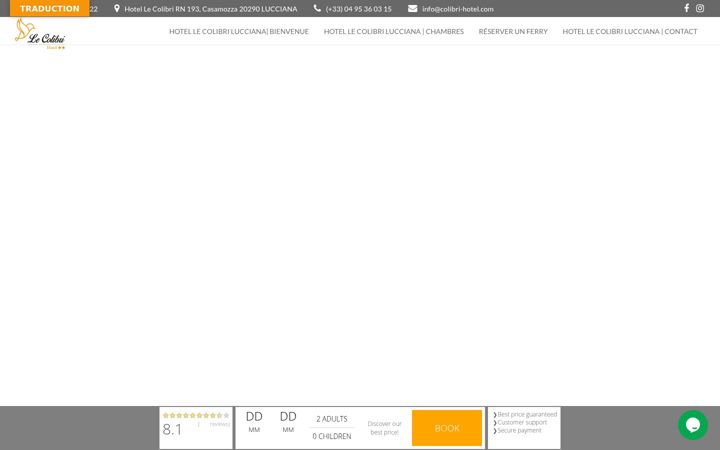 Screenshot of hotel-colibri-corse.com