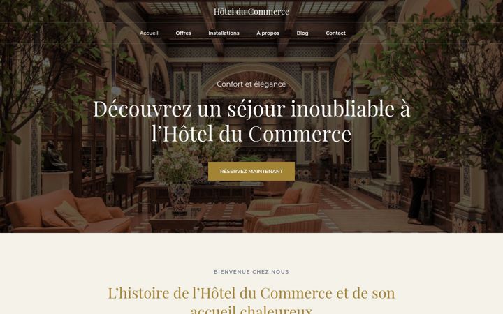 Skærmbillede af hotel-commerce.fr