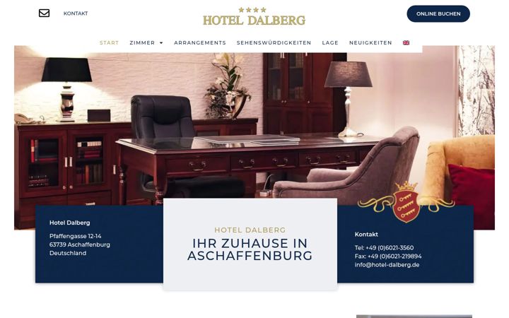 Screenshot of hotel-dalberg.de