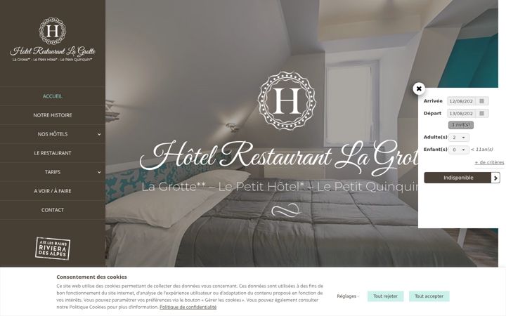 Screenshot of hotel-delagrotte.com