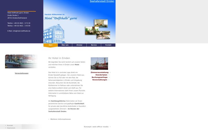 Screenshot of hotel-delfthalle.de