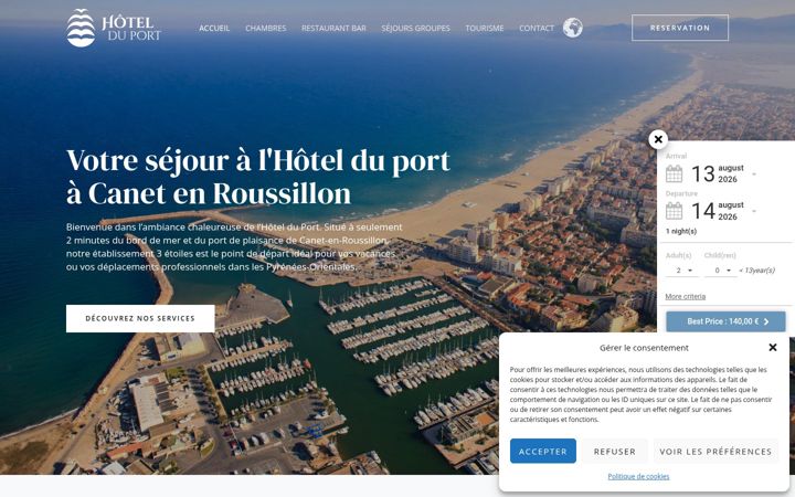 Screenshot of hotel-du-port.net