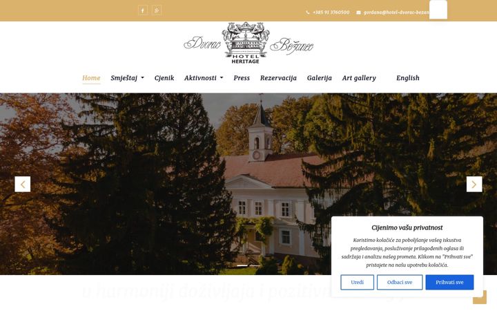 Screenshot of hotel-dvorac-bezanec.hr