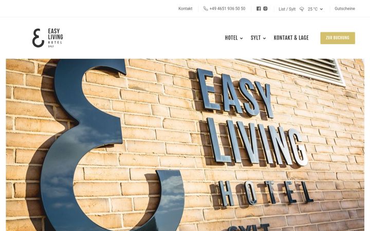 Ekraanipilt saidist hotel-easy-living.de