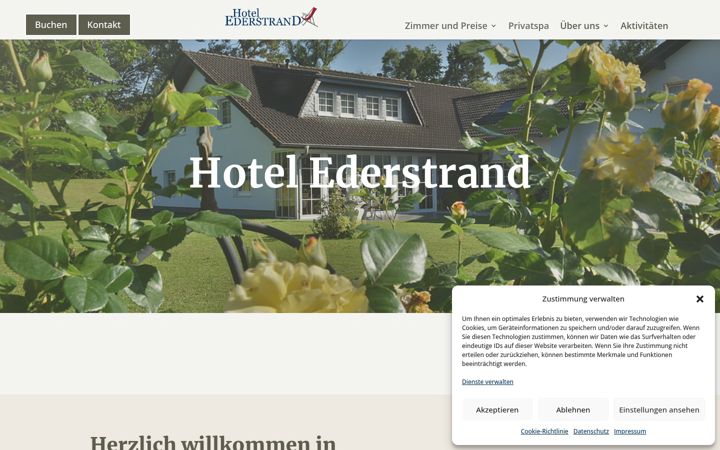 Screenshot of hotel-ederstrand.de