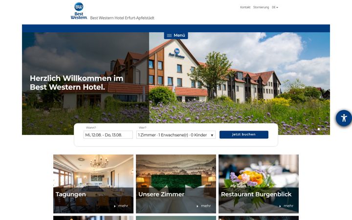 Screenshot of hotel-erfurt-apfelstaedt.de