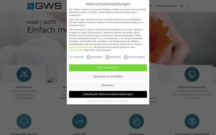 Screenshot of hotel-erp.de