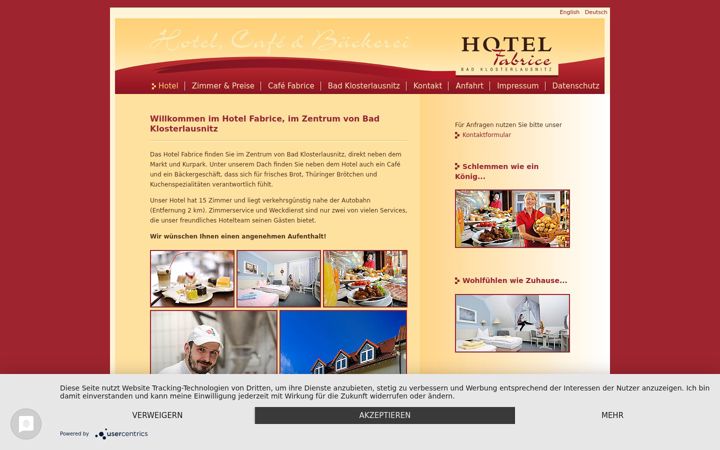 Screenshot of hotel-fabrice.de