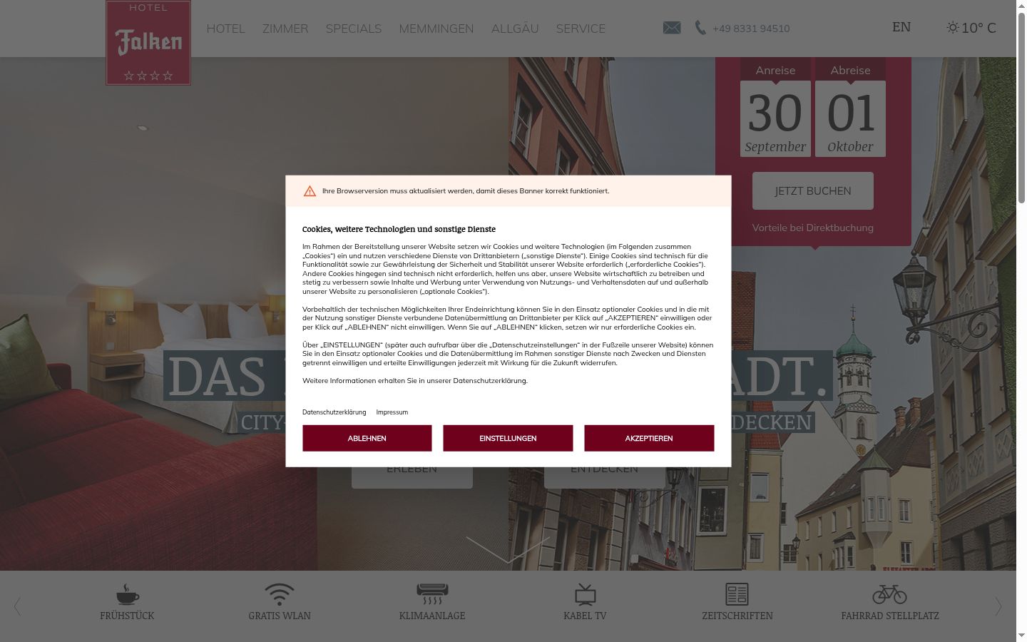 Sutikimo reklamjuostės, rodytos prieš bet kokią sąveiką, ekrano kopija