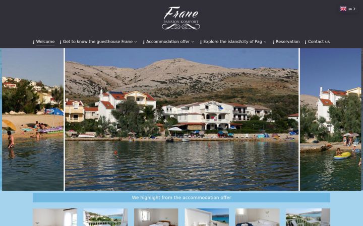 Screenshot of hotel-frane.com