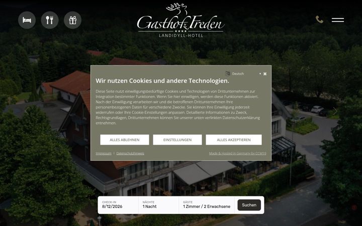 Screenshot of hotel-freden.de