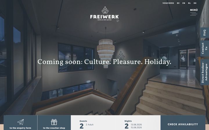 Screenshot of hotel-freiwerk.de