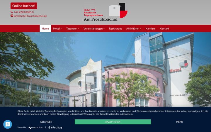 Screenshot of hotel-froschbaechel.de