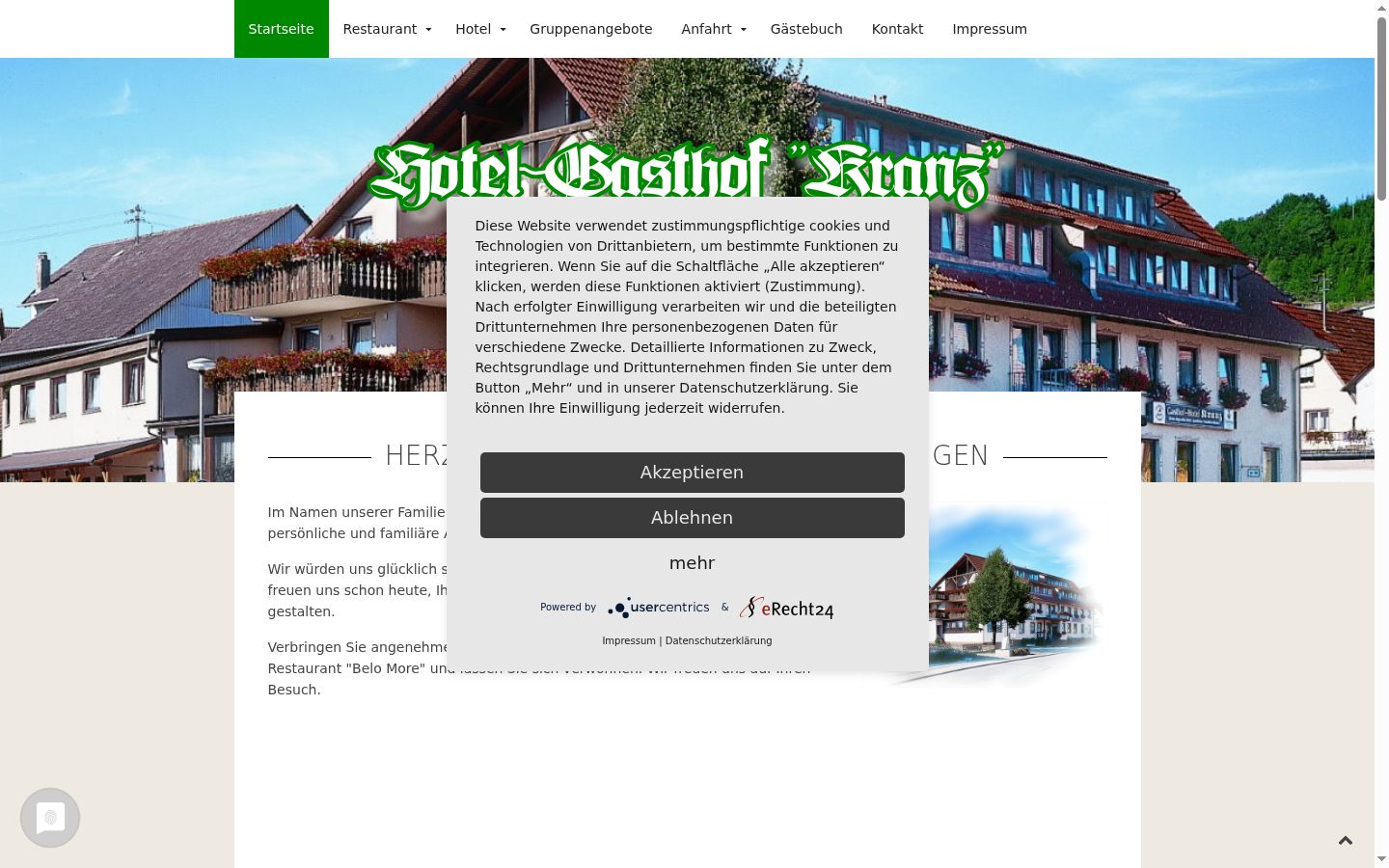 Screenshot del banner di consenso mostrato prima di qualsiasi interazione