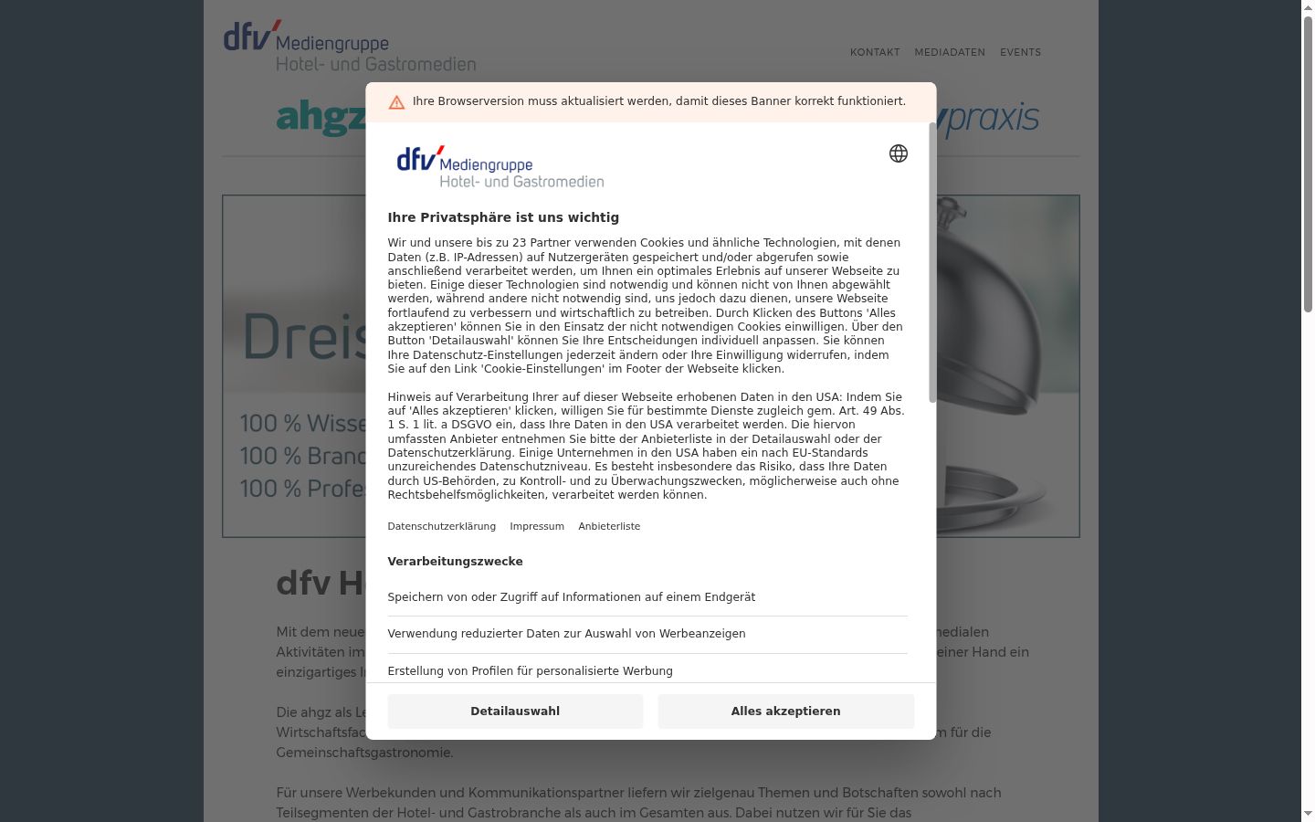 Screenshot tal-banner tal-kunsens muri qabel kwalunkwe interazzjoni