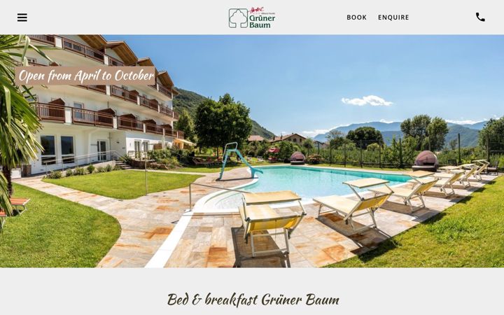 Screenshot of hotel-gruenerbaum.com