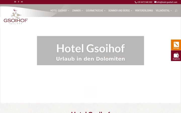 Screenshot of hotel-gsoihof.com