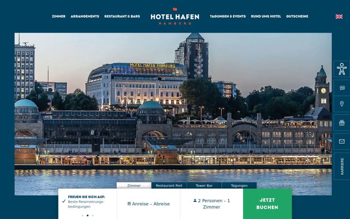 Captură de ecran a hotel-hafen-hamburg.de