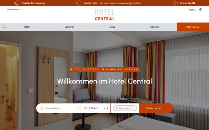 Ekrānuzņēmums no hotel-hamburg-central.de