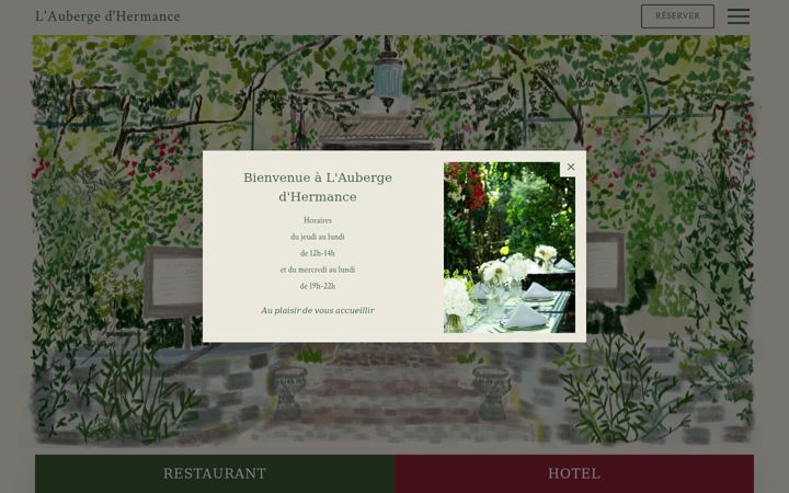 Screenshot of hotel-hermance.ch