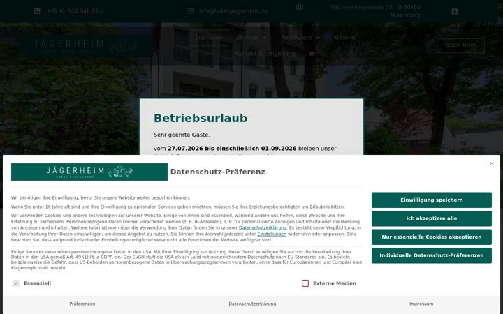 Screenshot of hotel-jaegerheim.de