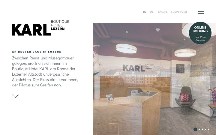 Screenshot of hotel-karl.ch