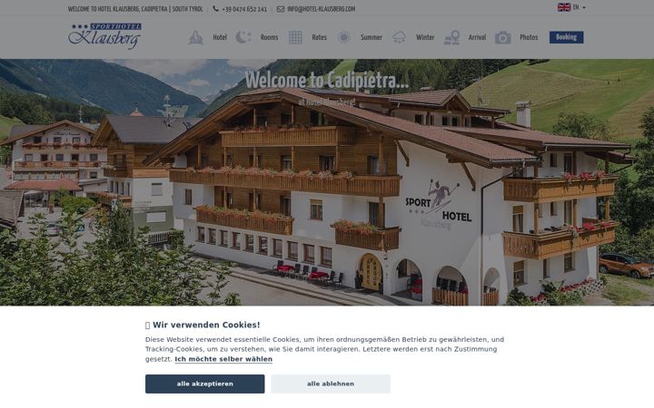 Screenshot of hotel-klausberg.com