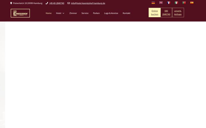 Screenshot of hotel-koenigshof-hamburg.de