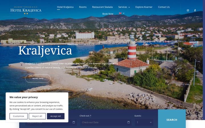 Snimka zaslona za hotel-kraljevica.hr