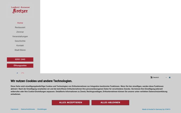 Screenshot of hotel-kretzer.de