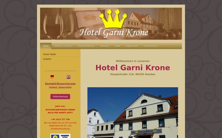 Screenshot of hotel-krone-senden.com