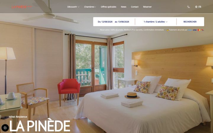 Screenshot of hotel-la-pinede.fr