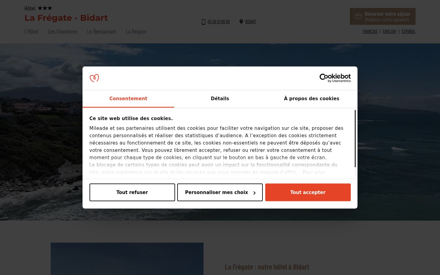 Kuvakaappaus suostumusbannerista, joka näytettiin ennen mitään vuorovaikutusta