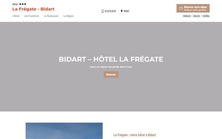 Screenshot of hotel-lafregate.com