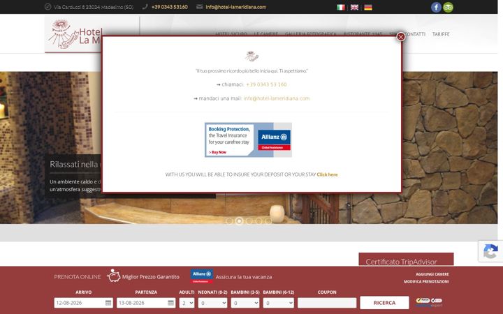 Screenshot of hotel-lameridiana.com